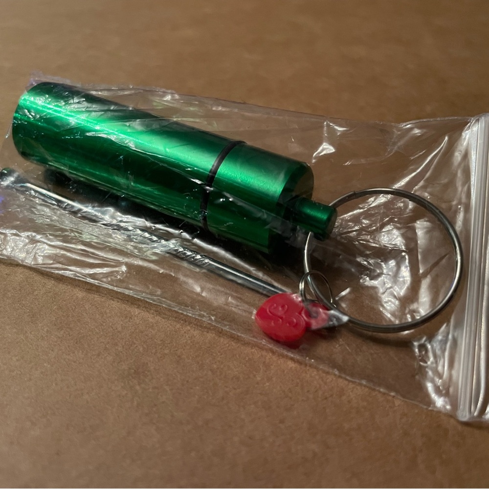 Green Waterproof Aluminum Keychain *free add-on
